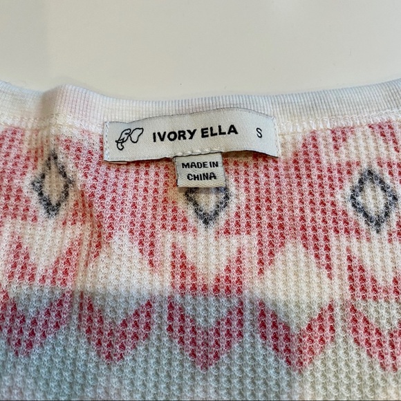 IVORY ELLA Henley Thermal Long Sleeve Sleep Shirt Small - Picture 5 of 8